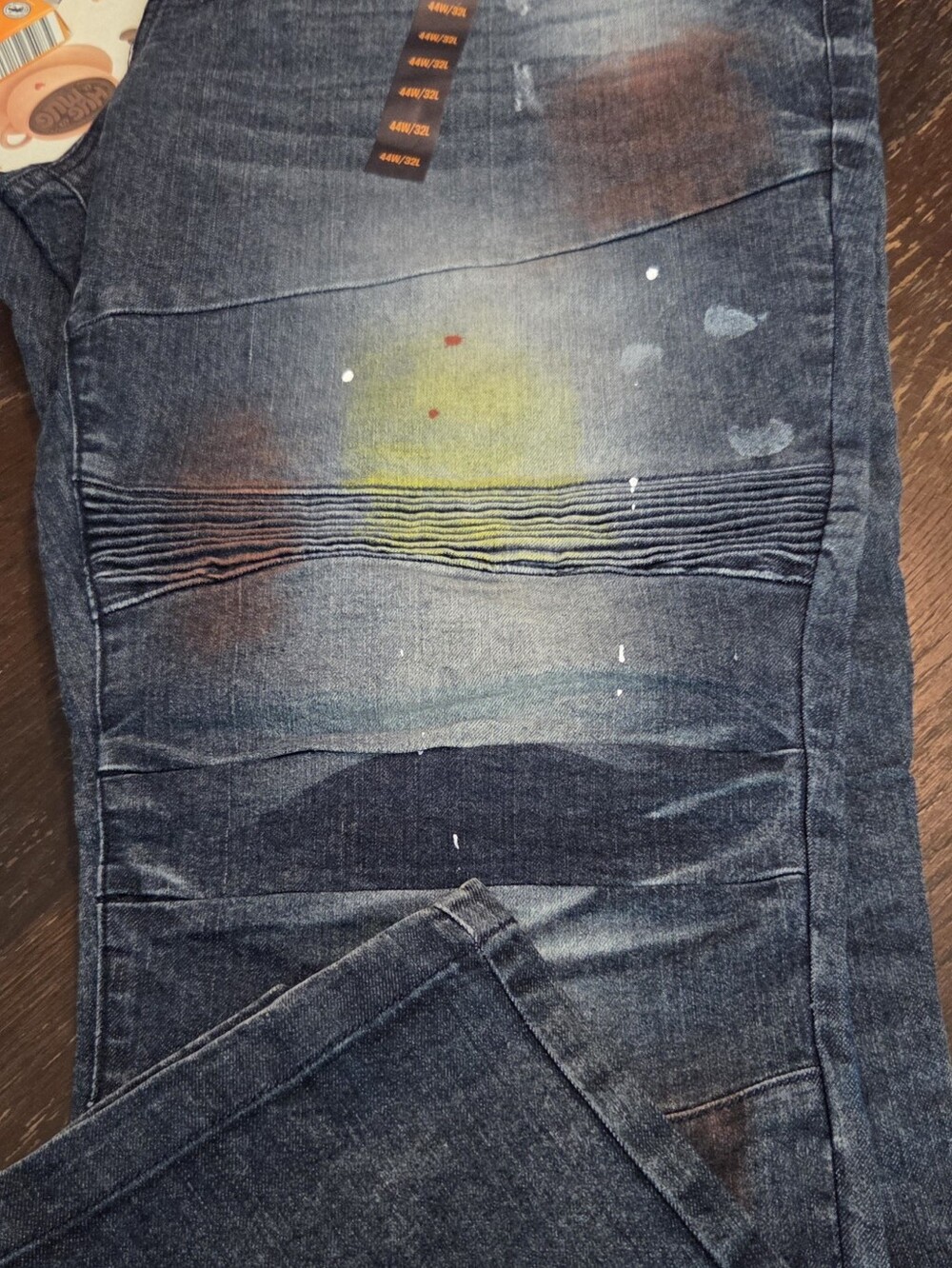 Ministry Of Fashion Paint-Splatter Dark Wash Denim Jeans